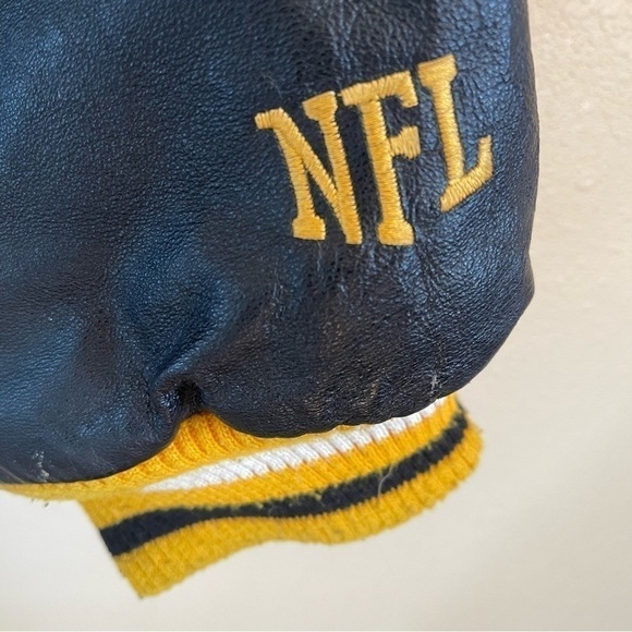 Vintage Leather Steelers Jacket NFL size XXL please check pictures for wear - Picture 9 of 16